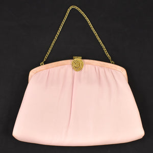1950s Pink Fabric Clutch Bag Cats Like Us