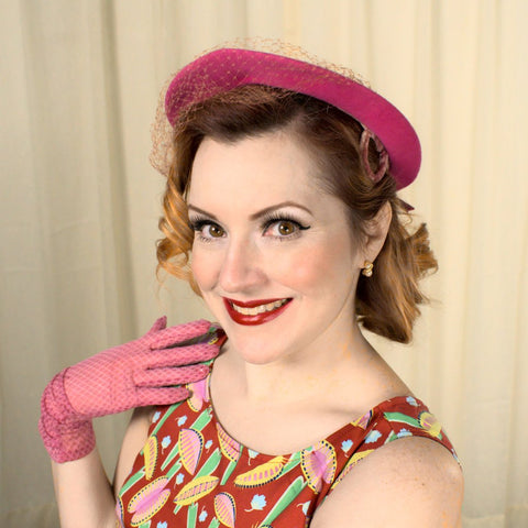 1950s Pink Rhinestone Hat Cats Like Us