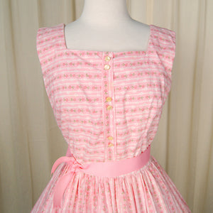 1950s Pink Roses & Lace Dress Cats Like Us