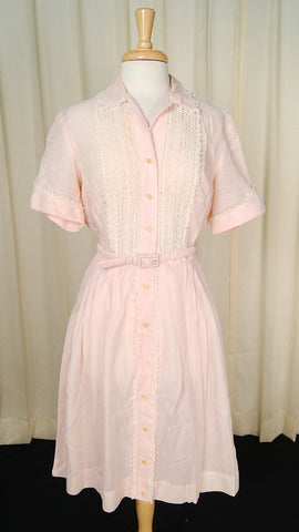 1950s Pink Shirtwaist Dress Cats Like Us