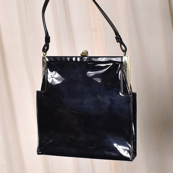 1950s Pointy Black Handbag Cats Like Us