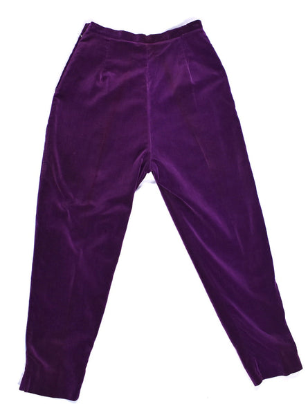 1950s Purple Velvet Ankle Pants Cats Like Us