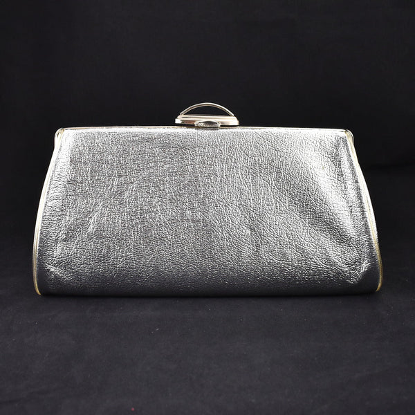 1950s Shiny Silver Vintage Handbag Cats Like Us