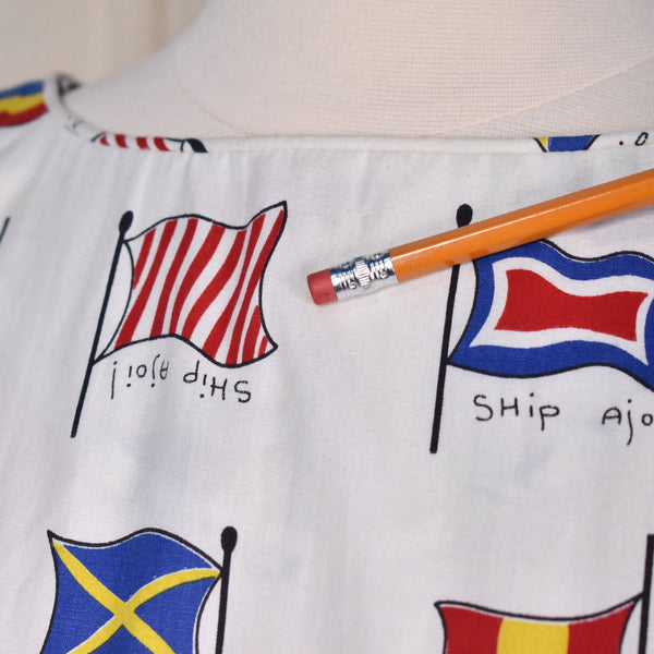 1950s Ship Ahoy Flag Dress Cats Like Us