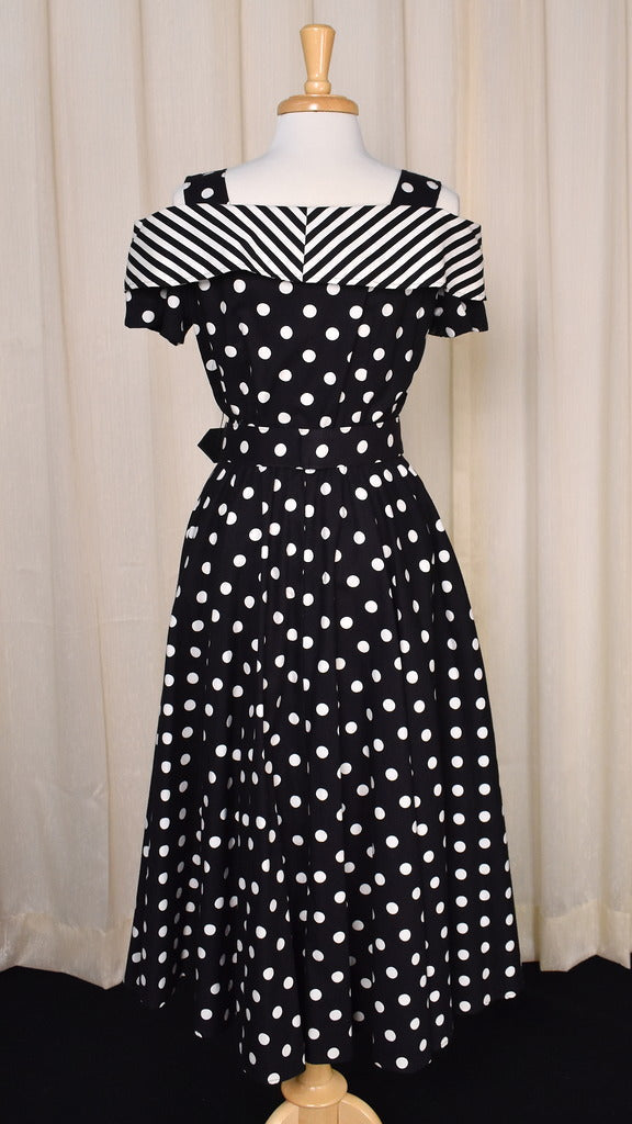 1950s Style B&W Polka Dot Dress Cats Like Us 1950s Style B&W Polka Dot Dress Cats Like Us