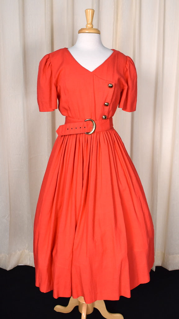 1950s Style Red Vintage Swing Dress Cats Like Us