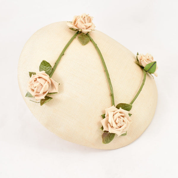1950s Tan Roses Vintage Hat Cats Like Us