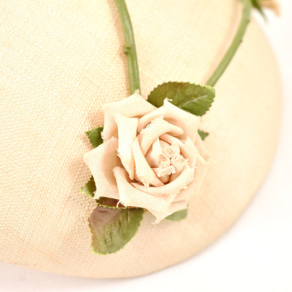 1950s Tan Roses Vintage Hat Cats Like Us