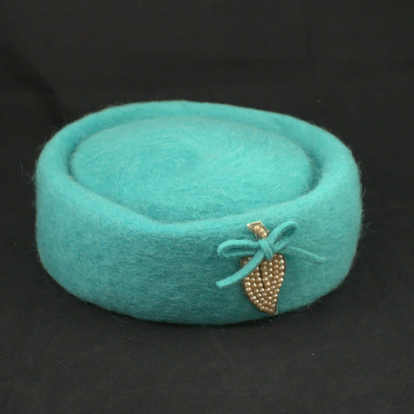 1950s Turquoise & Pearl Hat Cats Like Us