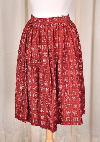 1950s Vintage Ancient Symbols Skirt Cats Like Us
