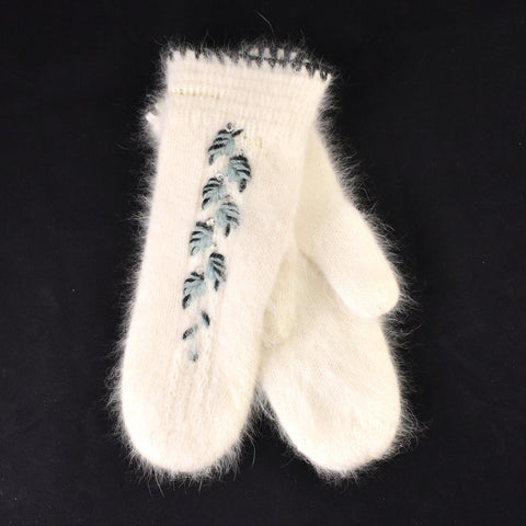 1950s Vintage Angora Rhinestone Mittens Cats Like Us