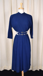 1950s Vintage Blue Wool Wiggle Dress Cats Like Us