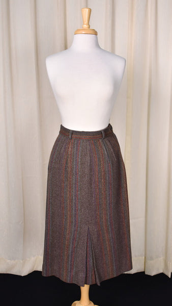 1950s Vintage Brown Rainbow Skirt Cats Like Us