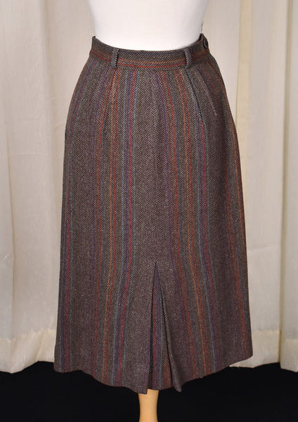 1950s Vintage Brown Rainbow Skirt Cats Like Us