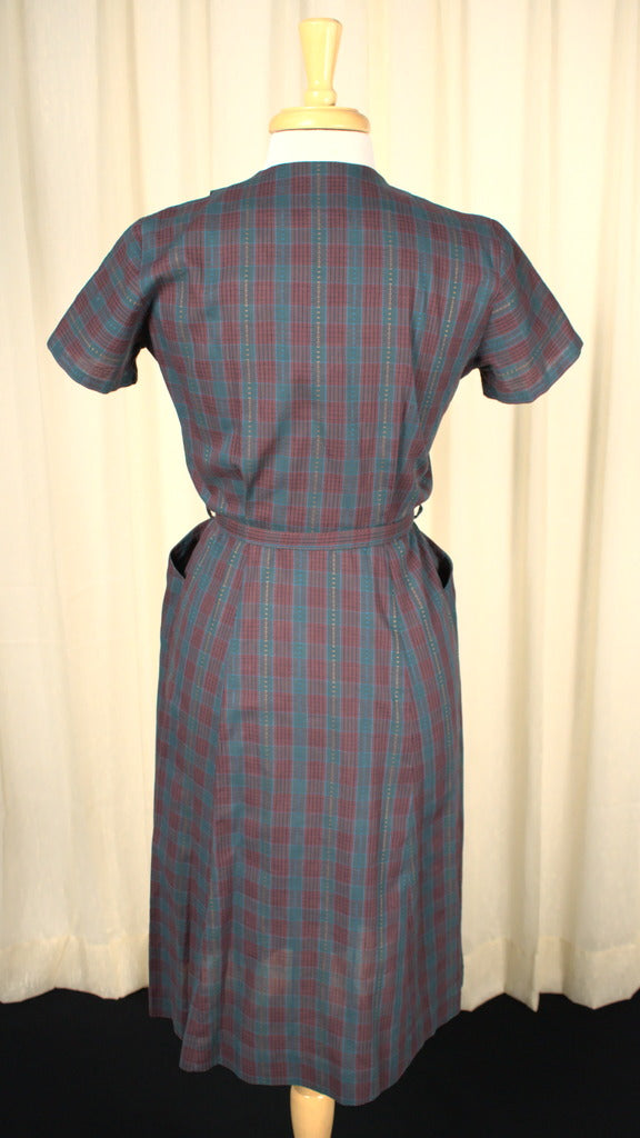 1950s Vintage Burgundy Plaid Dress by Hattie Leeds Cats Like Us 1950s Vintage Burgundy Plaid Dress by Hattie Leeds Cats Like Us