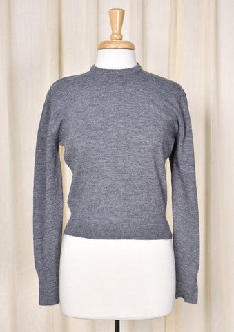 1950s Vintage Charcoal Pullover Sweater Cats Like Us