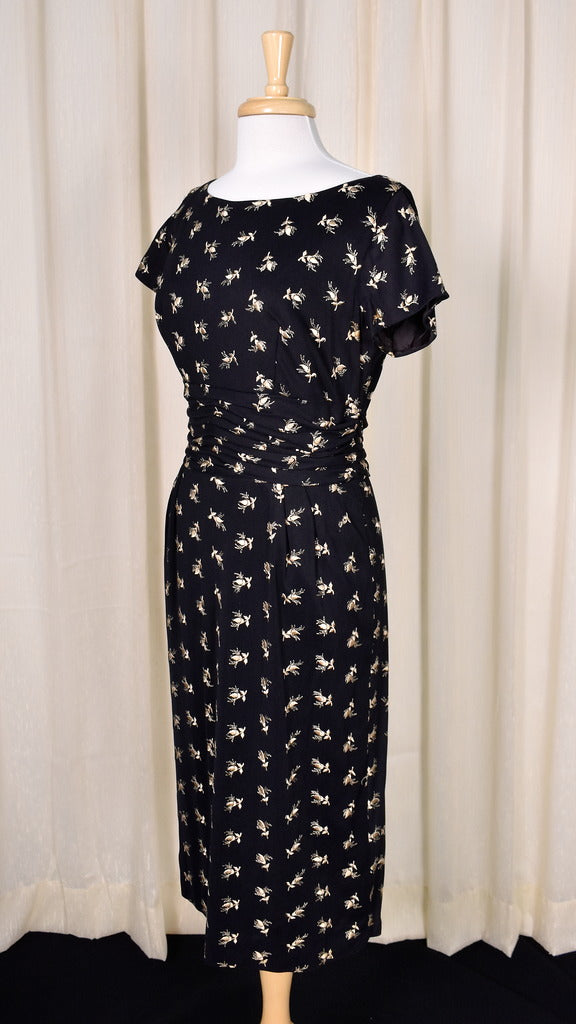 1950s Vintage Gold Emb Wiggle Dress Cats Like Us 1950s Vintage Gold Emb Wiggle Dress Cats Like Us