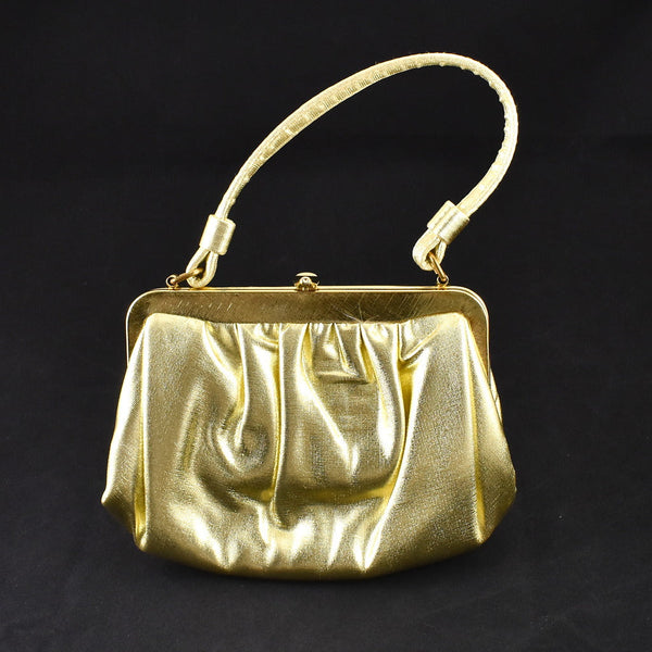 1950s Vintage Gold Handbag w Coin Purse Cats Like Us
