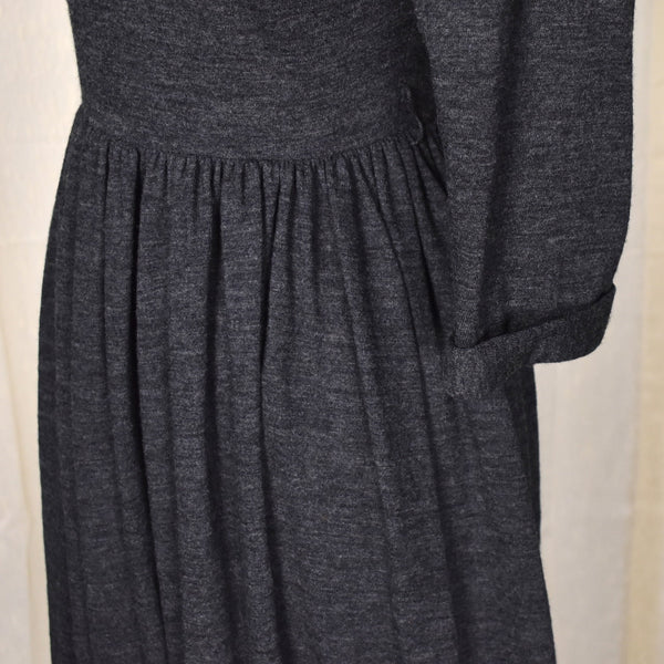 1950s Vintage Gray Knit Turtleneck Dress Cats Like Us