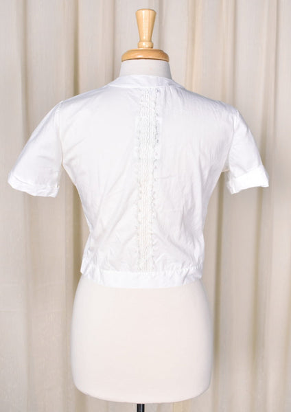 1950s Vintage Lace Front & Back Blouse Cats Like Us