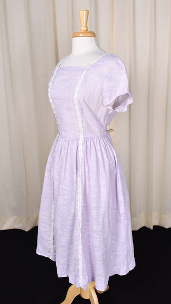 1950s Vintage Lavender & Eyelet Dress Cats Like Us