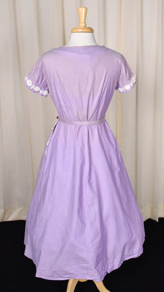 1950s Vintage Lavender Rhinestone Dress Cats Like Us