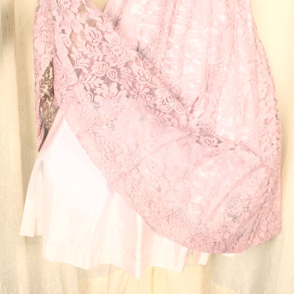 chinese dress ladies 1950s Vintage Light Pink Lace Dress – Cats Like Us