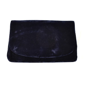 1950s Vintage Navy Velvet Clutch Bag Cats Like Us