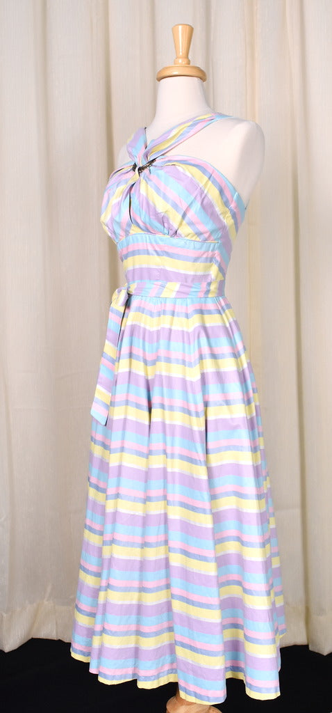 1950s Vintage Pastel Stripes Dress by Marjae Miami – Cats Like Us