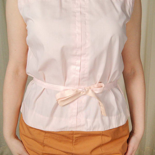 1950s Vintage Pink Button Back Blouse Cats Like Us