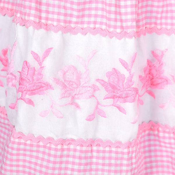 1950s Vintage Pink Floral Gingham Dress Cats Like Us