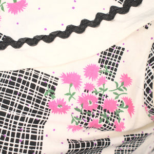 1950s Vintage Pink Floral Ric Rac Dress Cats Like Us