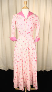 1950s Vintage Pink Gingham & Rose Dress Cats Like Us