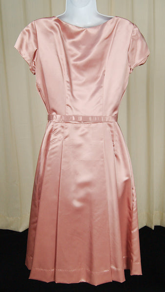 1950s Vintage Pink Satin Dress Suit Cats Like Us