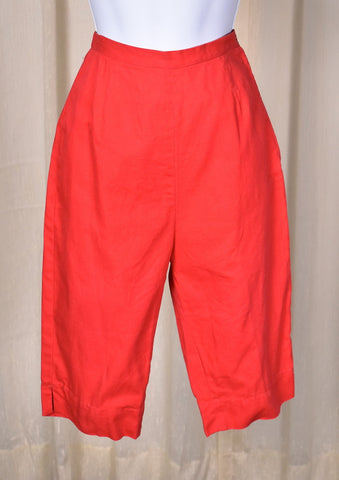 1950s Vintage Red Pedal Pusher Pants Cats Like Us