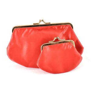 1950s Vintage Red Satin Clutch w Mini Cats Like Us