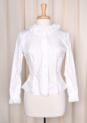 1950s Vintage Scallop Eyelet Blouse Cats Like Us