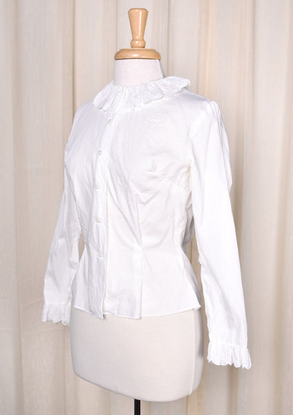 1950s Vintage Scallop Eyelet Blouse Cats Like Us