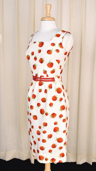 1950s Vintage Strawberry Wiggle Dress Cats Like Us