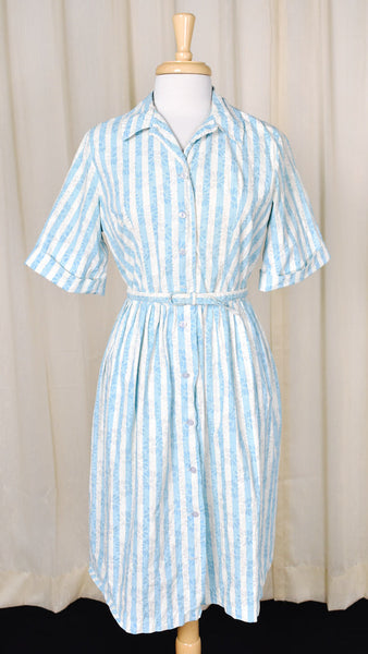 1950s Vintage Striped Floral Dress Cats Like Us