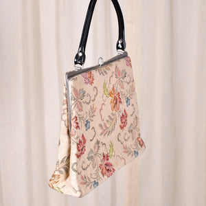 1950s Vintage Tan Tapestry Handbag Cats Like Us