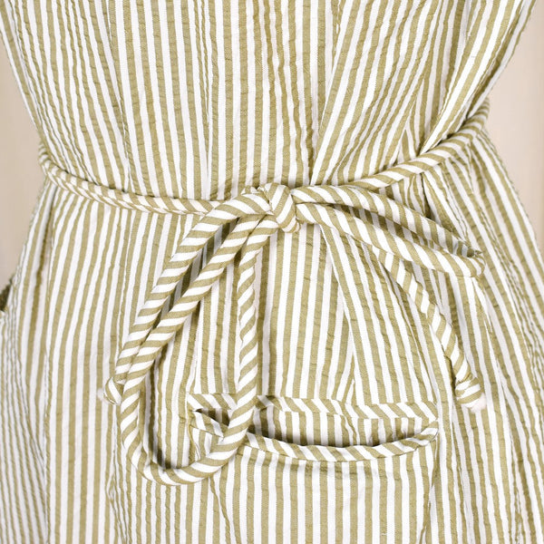 1950s Vintage Tan & White Stripe Dress Cats Like Us