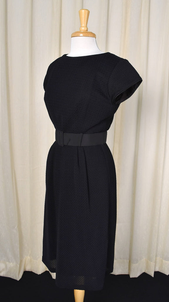 Vintage 1950s Textured Black Sheath Dress Cats Like Us Vintage 1950s Textured Black Sheath Dress Cats Like Us