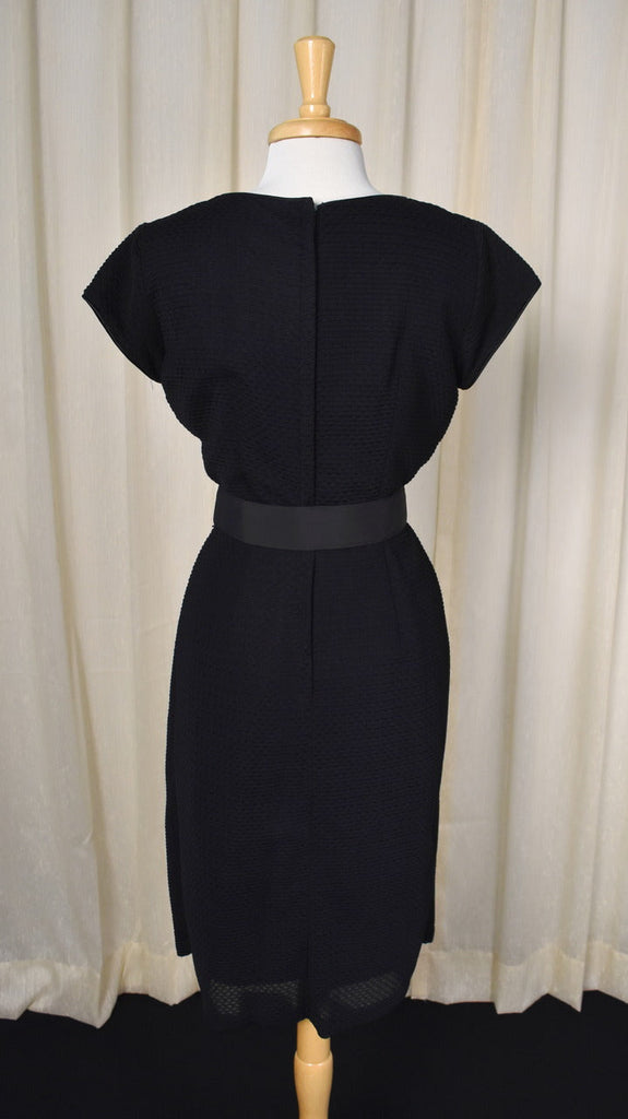 Vintage 1950s Textured Black Sheath Dress – Cats Like Us Vintage 1950s Textured Black Sheath Dress – Cats Like Us