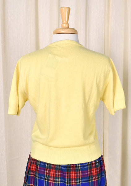 1950s Vintage Yellow SS Sweater Cats Like Us