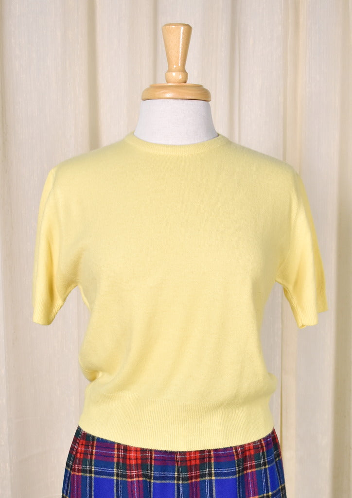 1950s Vintage Yellow SS Sweater Cats Like Us