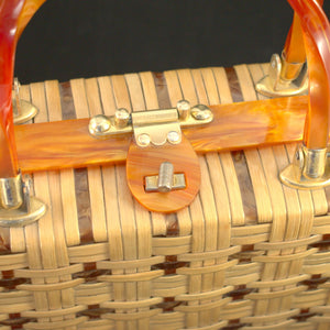 1950s Weaved Picnic Box Handbag Cats Like Us