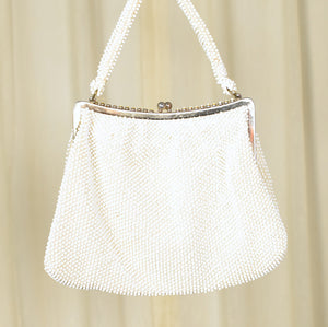 1950s White Candy Dot Vintage Handbag Cats Like Us