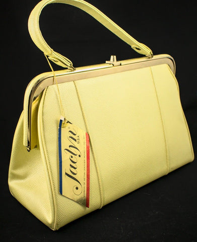 1950s Yellow Snakeskin Handbag Cats Like Us