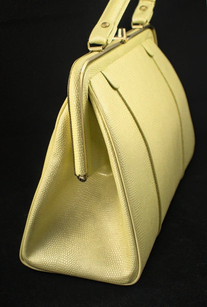 1950s Yellow Snakeskin Handbag Cats Like Us